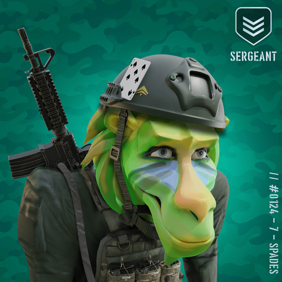 Happy Green Sergeant Baboon #124