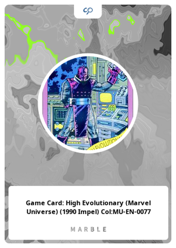 Game Card: High Evolutionary (Marvel Universe) (1990 Impel) Col:MU-EN-0077