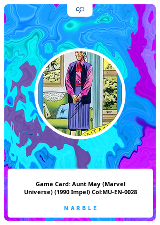 Game Card: Aunt May (Marvel Universe) (1990 Impel) Col:MU-EN-0028