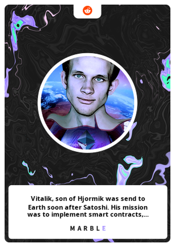 Vitalik, son of Hjormik was send to Earth soon after Satoshi. His mission was to implement smart contracts, absolute precondition for Intergalactic trading with Humans. superrare.co/artwork-v2/vitalik's-mission-5827 : cryptocurrencymemes