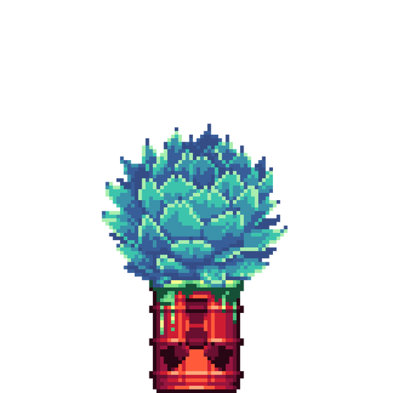 Artichoke Agave in Radioactive Waste pot