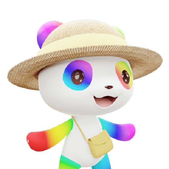 3D LEELEE-Straw hat-Rainbow01-#20065