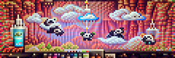 #188 The pandas are floating on clouds