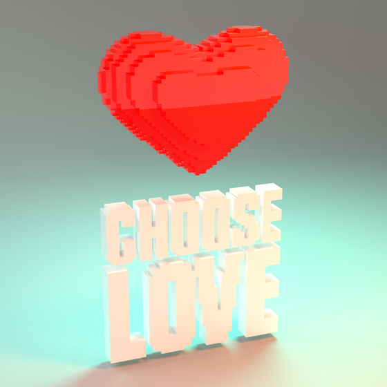 Choose Love Voxel Art