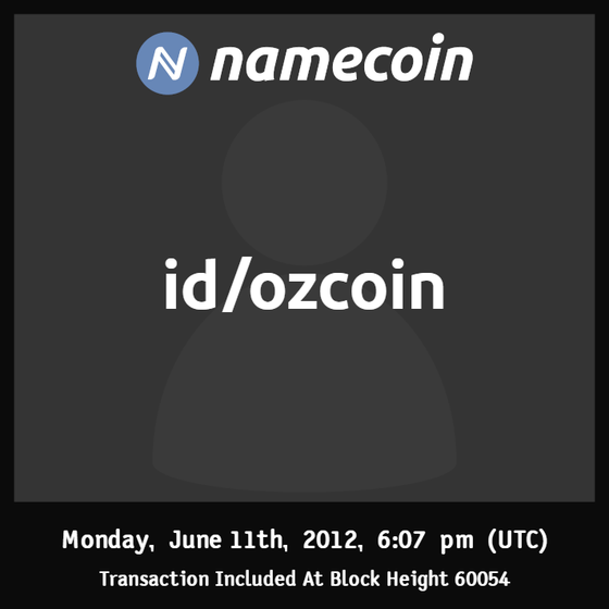 ⚠️ Empty Vault Please Research before purchasing⚠️ id/ozcoin | 2012-06 | Namecoin Identity (id/ asset) | - Contents Loading