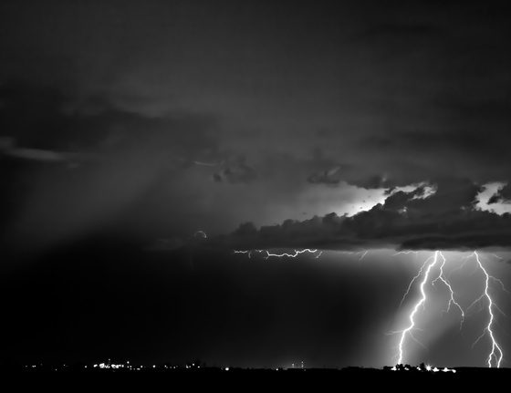 Storms - Lighting over Town