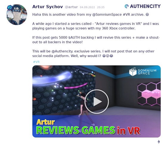 Authencity publication by Artur Sychov (@artur)