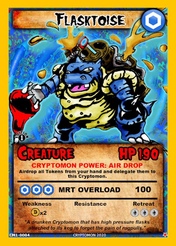 Official Cryptomon Flasktoise CM1-0004 1st Edition Card