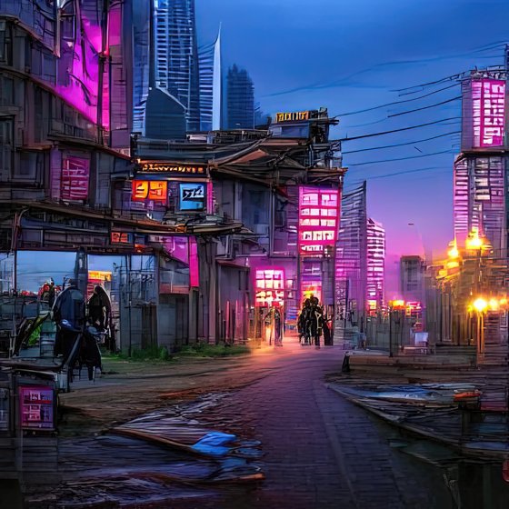 streets of cyberpunk city at dusk uJvmofwYTWGsergy0cKP