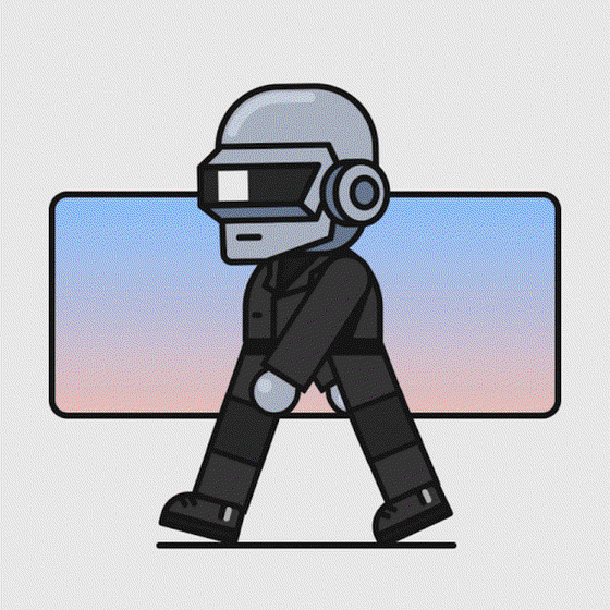 #LetsWalk - Daft Punk Silver #003