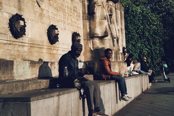 Rest on the statue