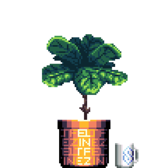 Fiddle-Leaf Fig in Large Felt Zine pot with Cool S Mug