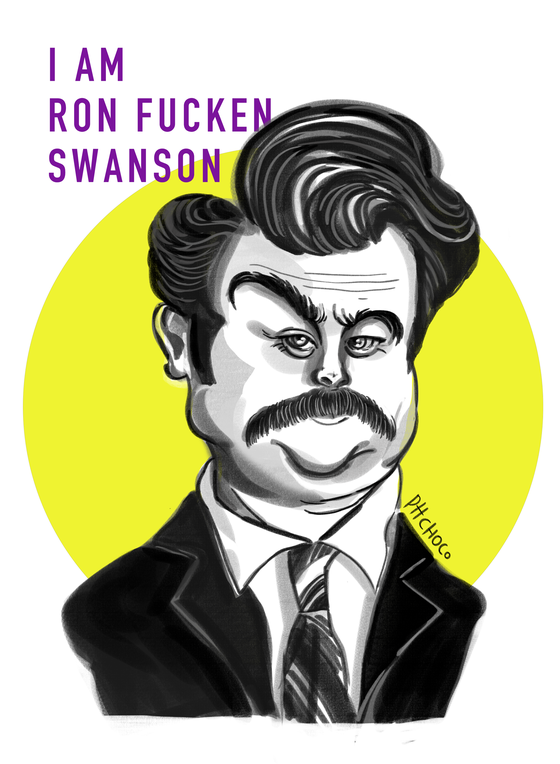 Ron Swanson Caricature