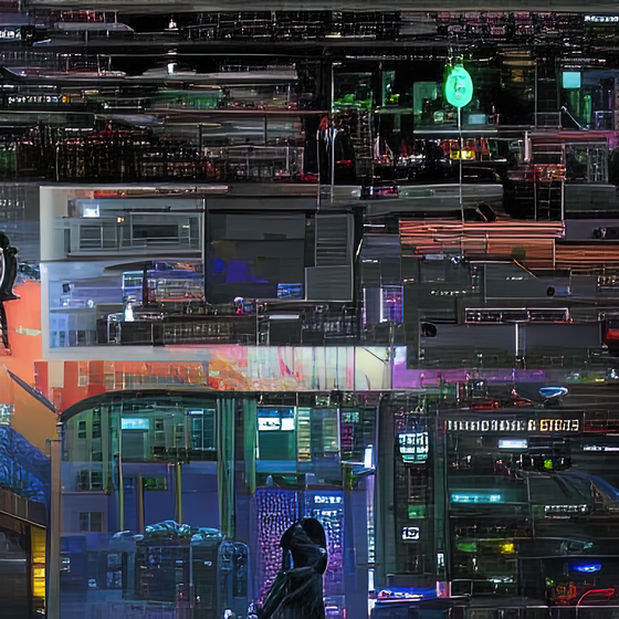 cyberpunk city panorama night 149318656