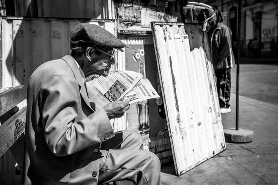 man reads the newspaper