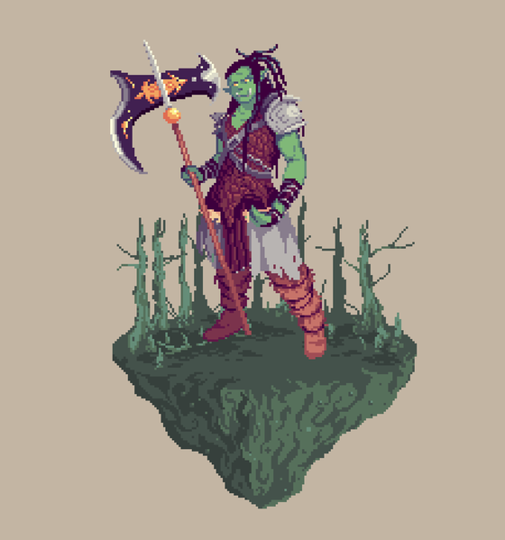 Bravehide Half-Orc Beastcleave Barbarian from The Swamp