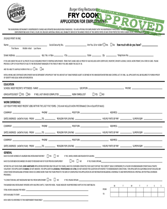 Burger King Application #379