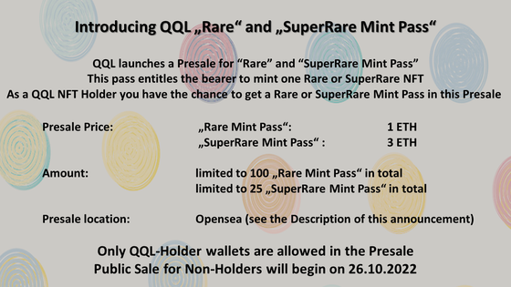 Introducing: QQL Rare SuperRare Mint Pass