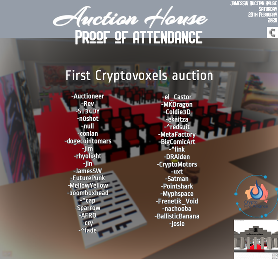 Avant-garde (Proof of Attendance first Cryptovoxels auction)