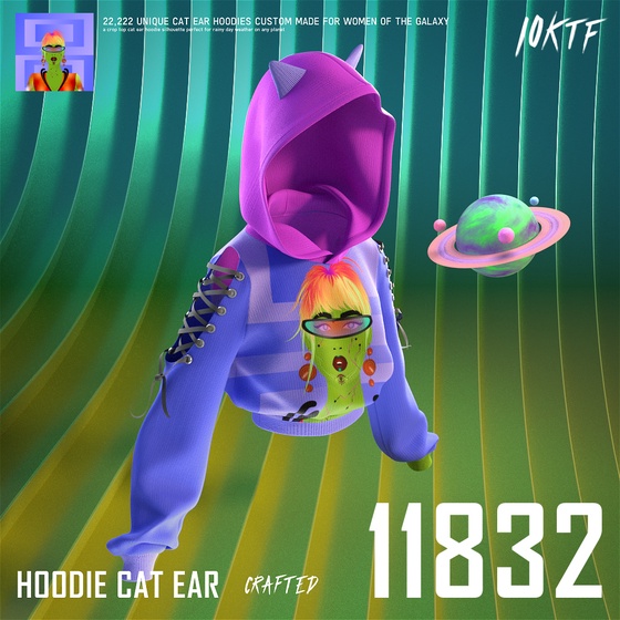 Galaxy Cat Ear Hoodie #11832