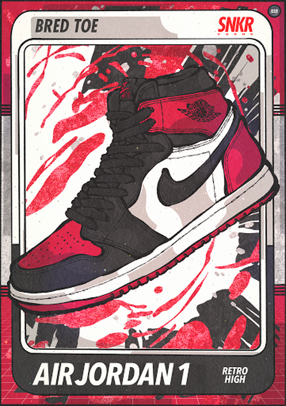 SNKR Cards / Air Jordan 1 BredToe / 032-1