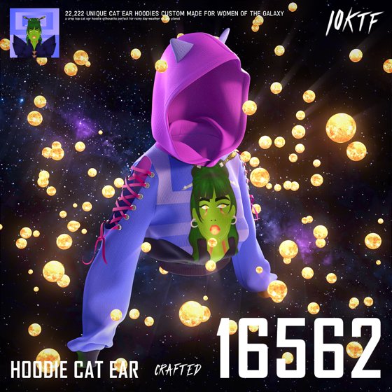 Galaxy Cat Ear Hoodie #16562