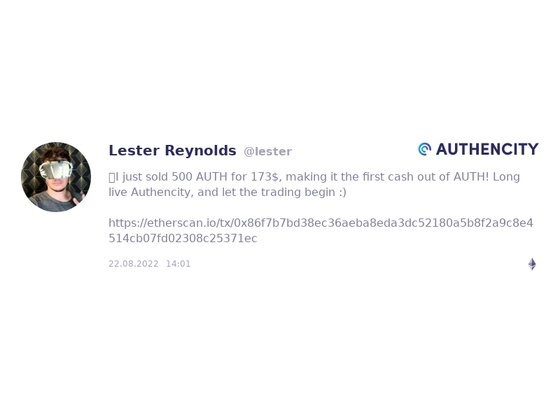 Authencity publication by Lester Reynolds (@lester)