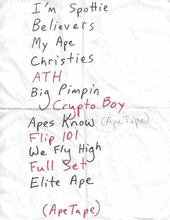 Spottie WiFi's ApeFest 2022 Set List