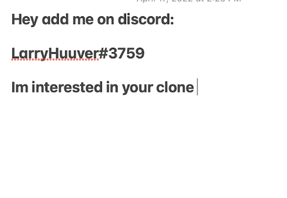 Hey add me on discord, interested in your clone