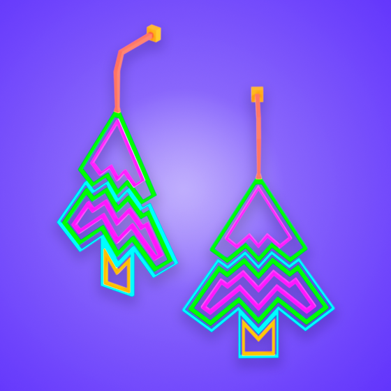 Christmas Light Tree Earring