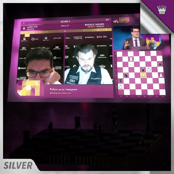 Giri v Carlsen – 58.Kg4 (Silver)