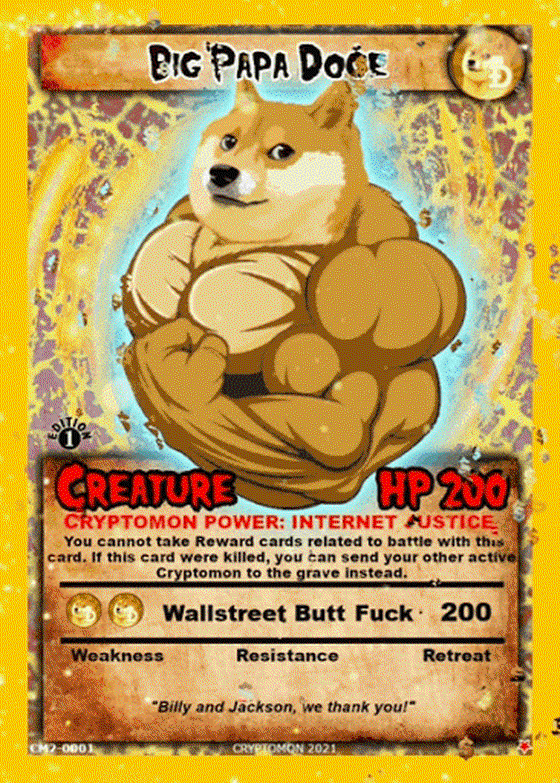 Official Cryptomon Big Papa Doge CM2-0001 Majestic Rare