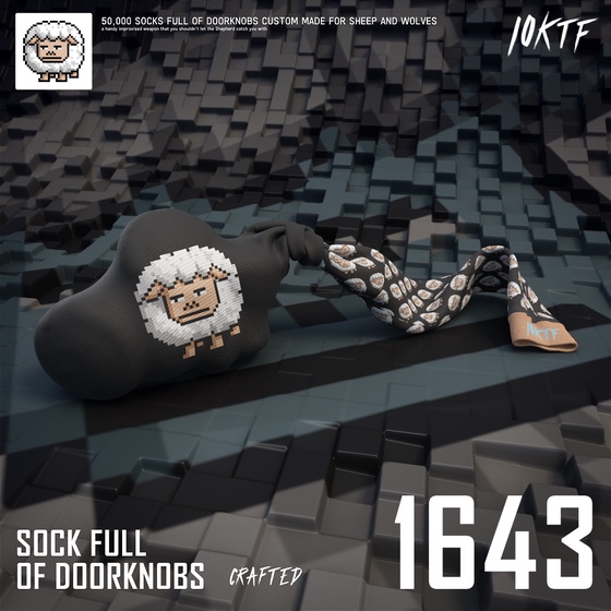 Wolf Sock Full of Doorknobs #1643