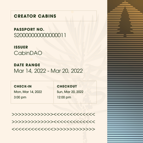 Cabin DAO Season 2 Passport 11 (03/14/2020 - 03/20/2020) 1/1