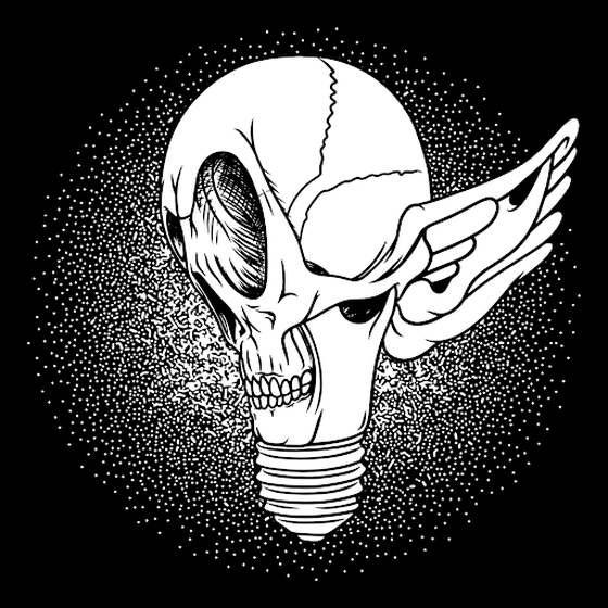 Honorary Bulb - Flying Stippled Skull