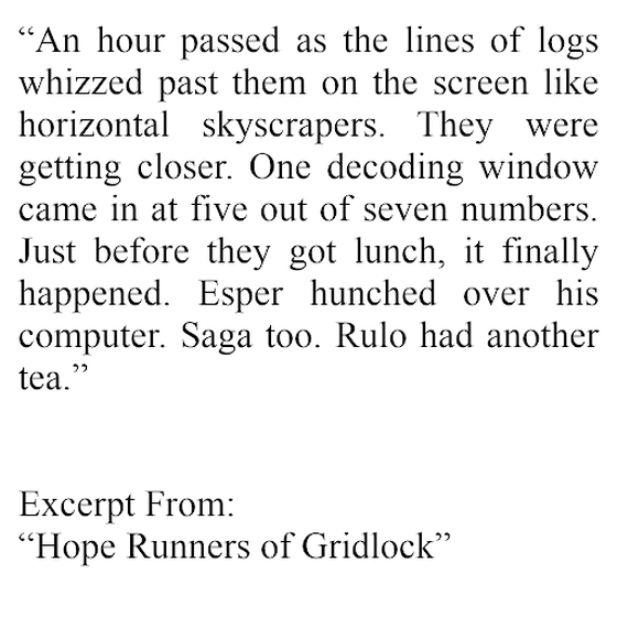 Hope Runners of Gridlock Excerpt 13