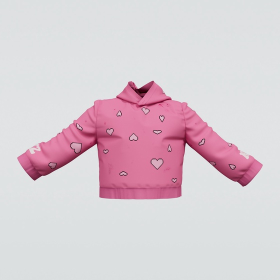 Pink Heart Hoodie by Natasha Zinko #04