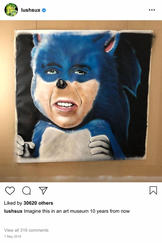 Lushsux #3468 - Painting Nicolas Cage Sonic the Hedgehog