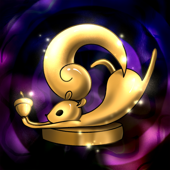 Golden Squirrel Statue