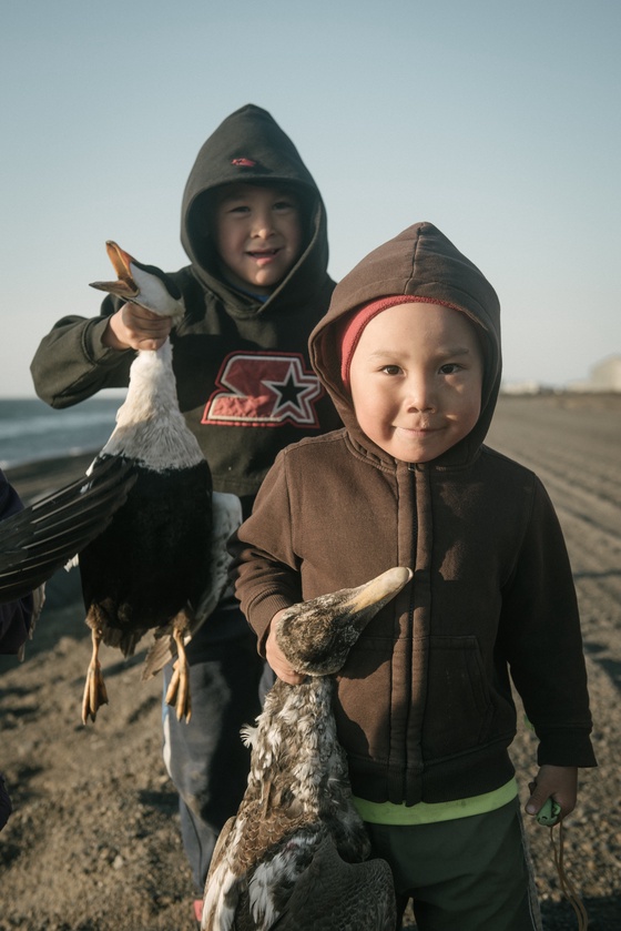 Rumors of Arctic Belonging - Young Iñupiat with Eiders, Nuvuk Point