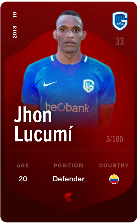 Jhon Lucumí 2018-19 • Rare 3/100