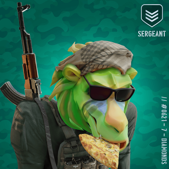 Angry Green Sergeant Baboon #621