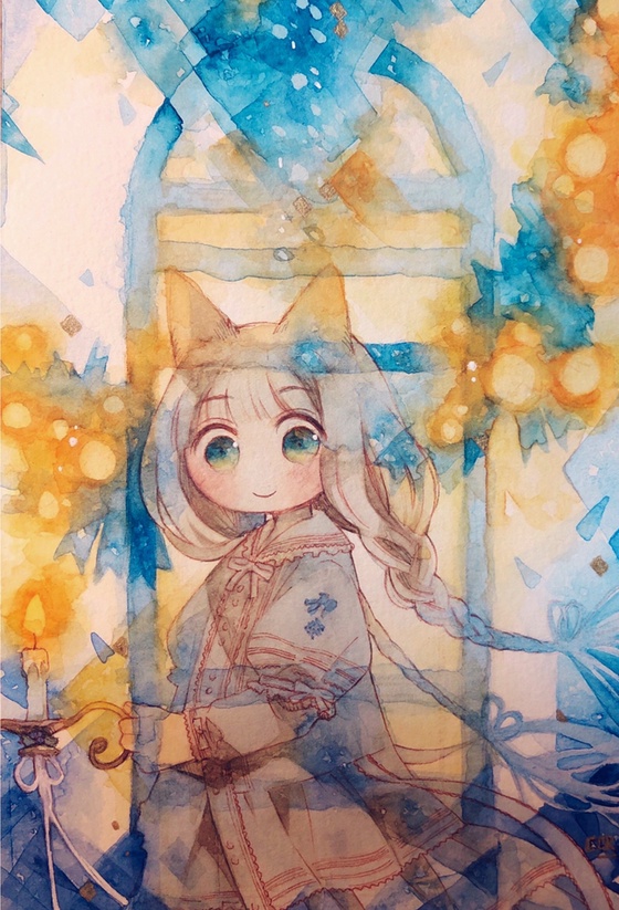 Watercolor Winter Girl #4