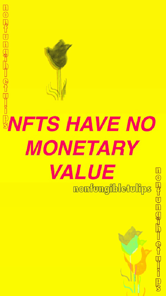 TULIPMANIA #9: NFTS HAVE NO MONETARY VALUE (TEXT)