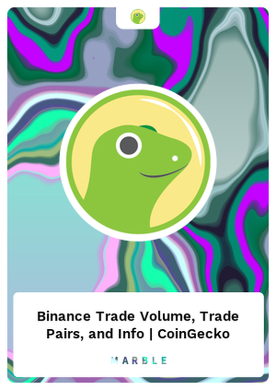 Binance Trade Volume, Trade Pairs, and Info | CoinGecko