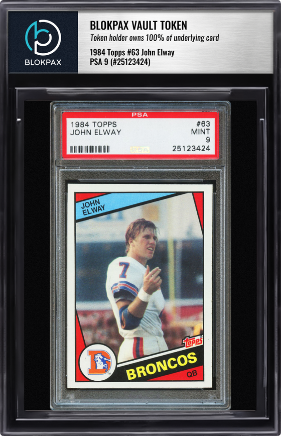 1984 Topps John Elway #63 - PSA 9 (Cert: 25123424)