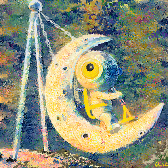 Roboeye on a moon-swing