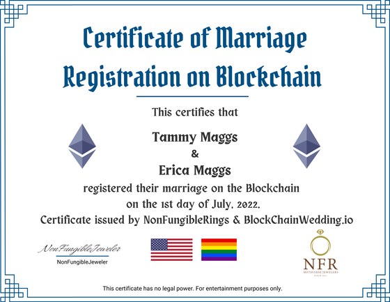 Blockchain Marriage Certificate #8