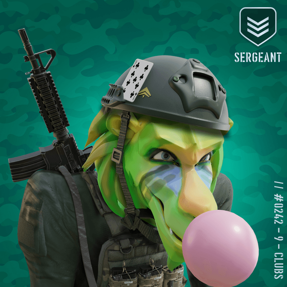 Angry Green Sergeant Baboon #242