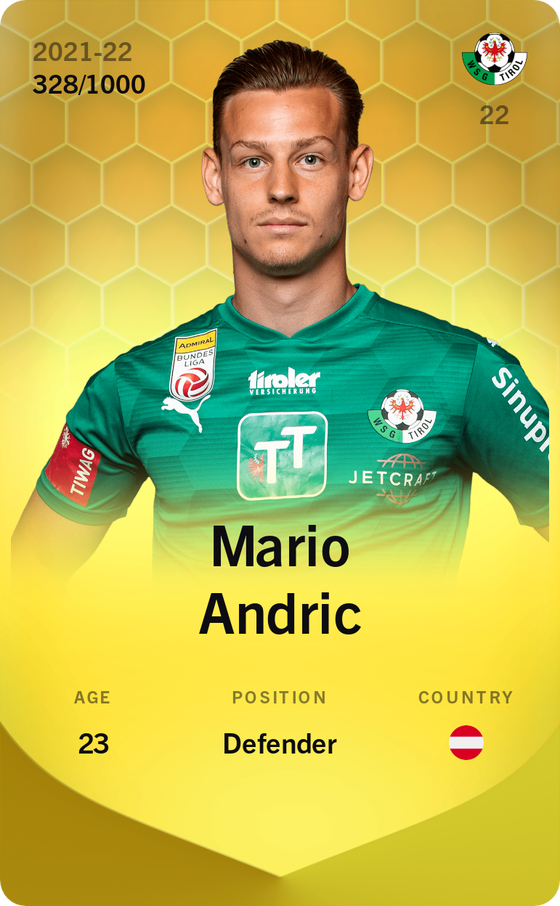 Mario Andric 2021-22 • Limited 328/1000